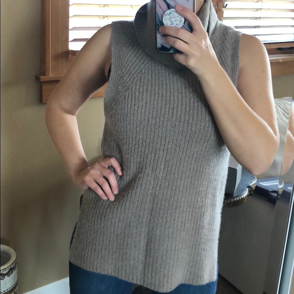 Size small naked cashmere taupe cowl neck tank